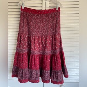 Jessica’s Gunnies San Francisco Tiered Skirt - Red/Blue Flowered